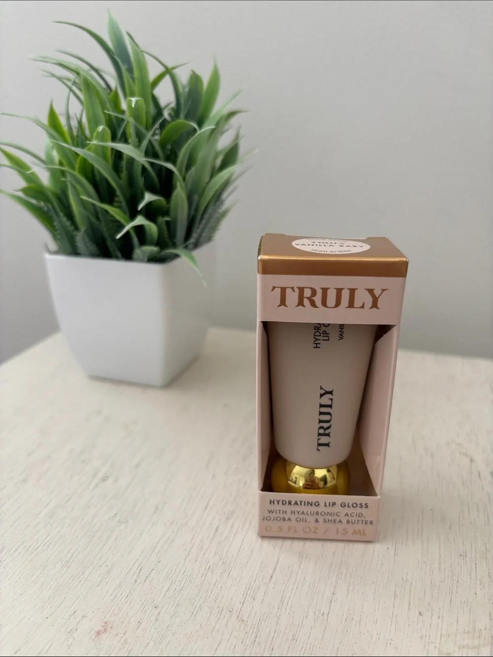 TRULY Vanilla Baby Hydrating Lip Gloss Hyaluronic Shea Butter NIB